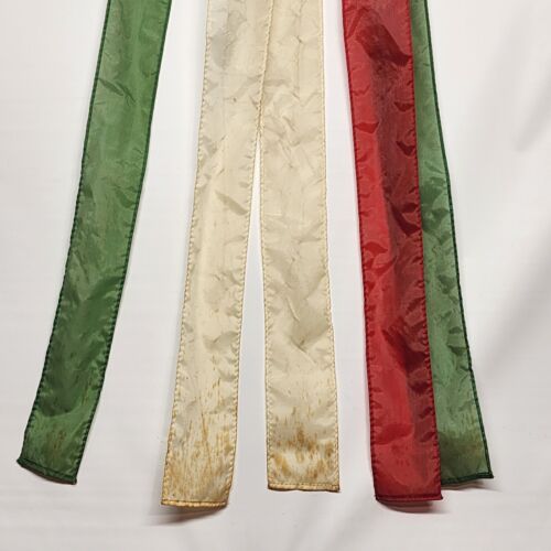 Christmas Windsock Holiday Reindeer Face Jingle Bell Nylon 56" One Torn Streamer