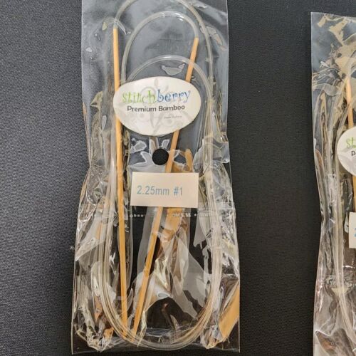 2 Pack Stitchberry Circular Knitting Needles Size 0 & 2 Bamboo New in Package