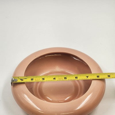 Cookson Ceramic Pottery Round Glossy Peach Bowl Planter 8"x2.5" CP 22-7 USA