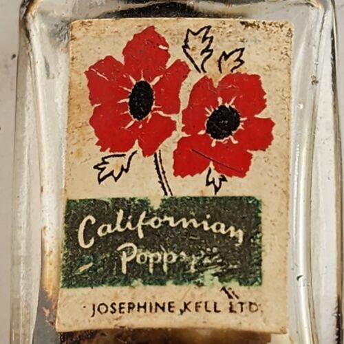 Vintage Mini Perfume Bottle Californian Poppy Josephine Kell Empty Glass