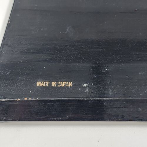 Black Lacquer Ware Wooden Crumber Crumb Tray Silent Butler Japan 8.25" x 5.25"