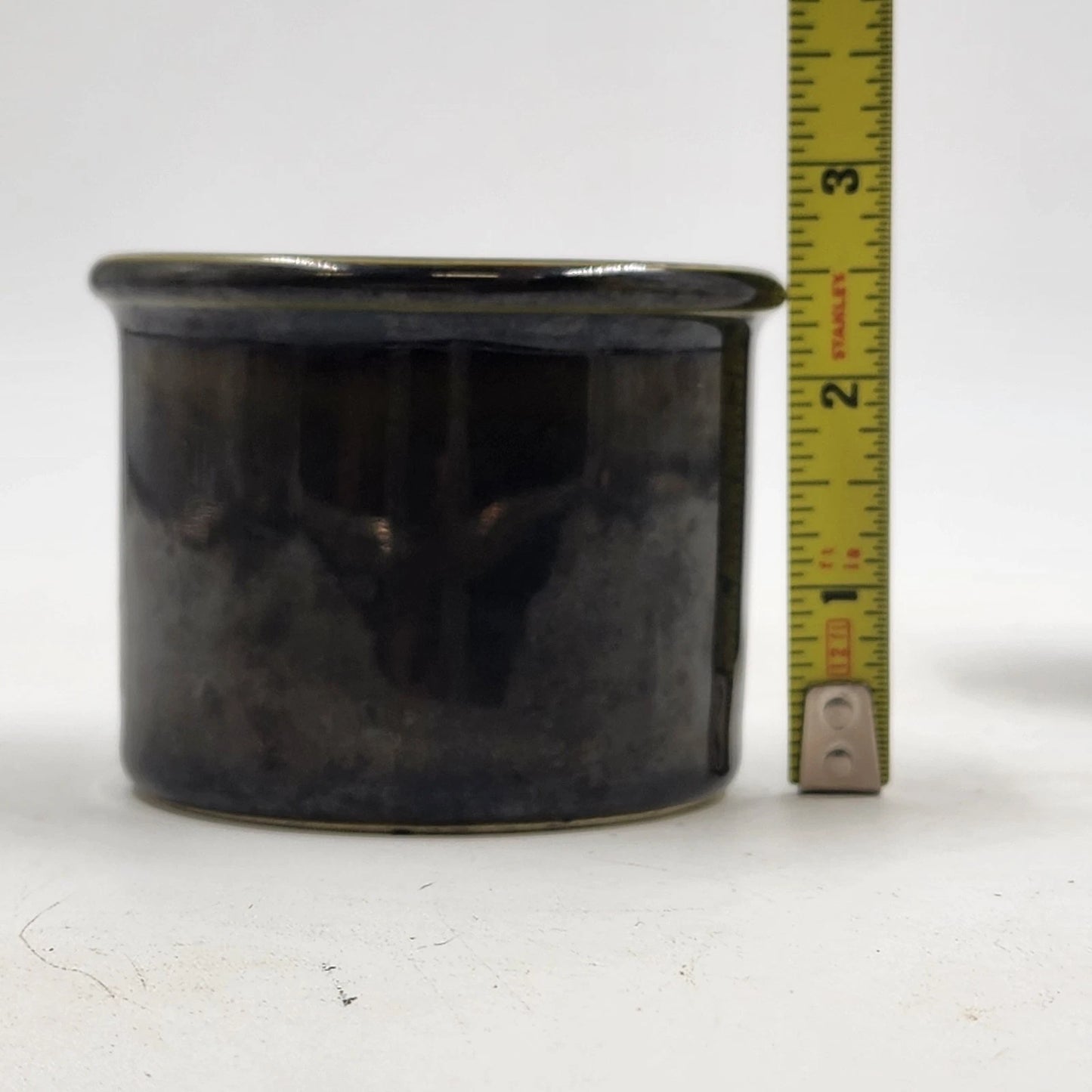 2 Votive Candle Holders USA Pottery Green Dip Cups Handmade 3"x2.5"