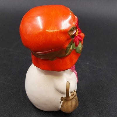 Snow Woman Ceramic with Hat Napcoware X-8828 Holly Christmas Japan Figurine 1960