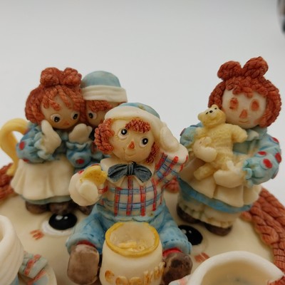 Popular Imports Mini Tea Set Raggedy Ann Style USA 1994 Collectible 5.25"