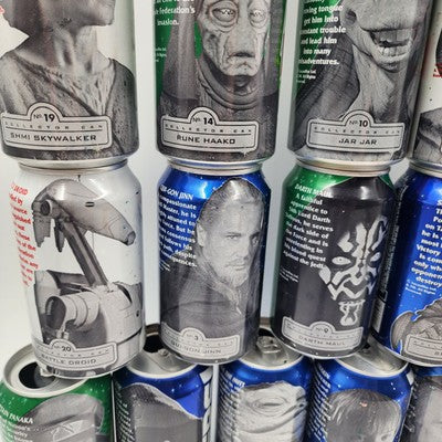 Star Wars Episode 1 The Phantom Menace Mt. Dew Pepsi 24 Empty Can Set 1999