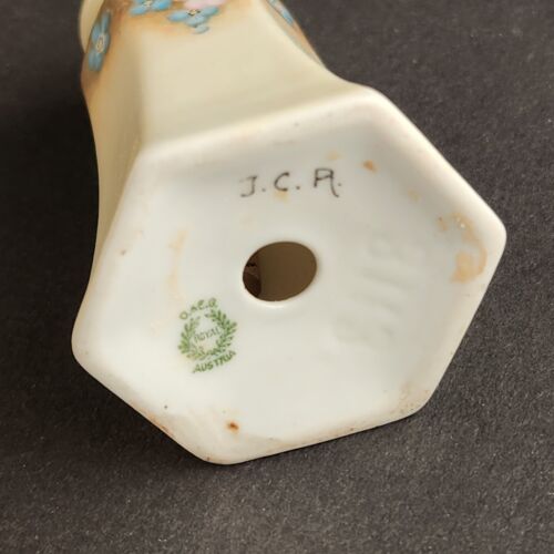 White & Gold Royal Austria Salt & Pepper Shakers Floral Vintage