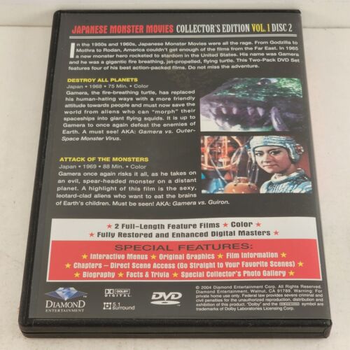 Japanese Monster Movies 2 DVD Set Collector's Edition Vol 1 Has Four Full Movies