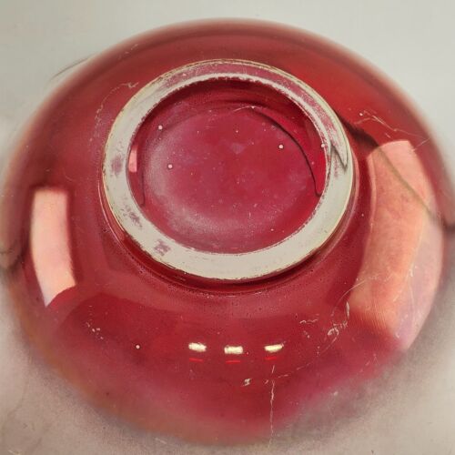 Ruby Red Fades Chip and Dip Bowl Set with Bracket Indiana Glass 10" x 9" x 8"