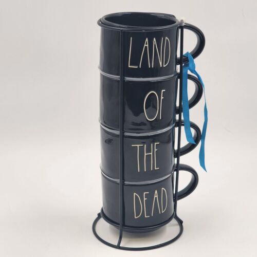Disney Pixar LAND OF THE DEAD Coco Mug Set of 4 Rae Dunn Artisan Collection NOS