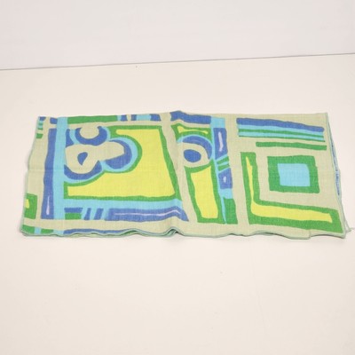 Set of 4 Dinner Napkins Cloth in Blue Green Abstract Geometric Pattern 16.5"long