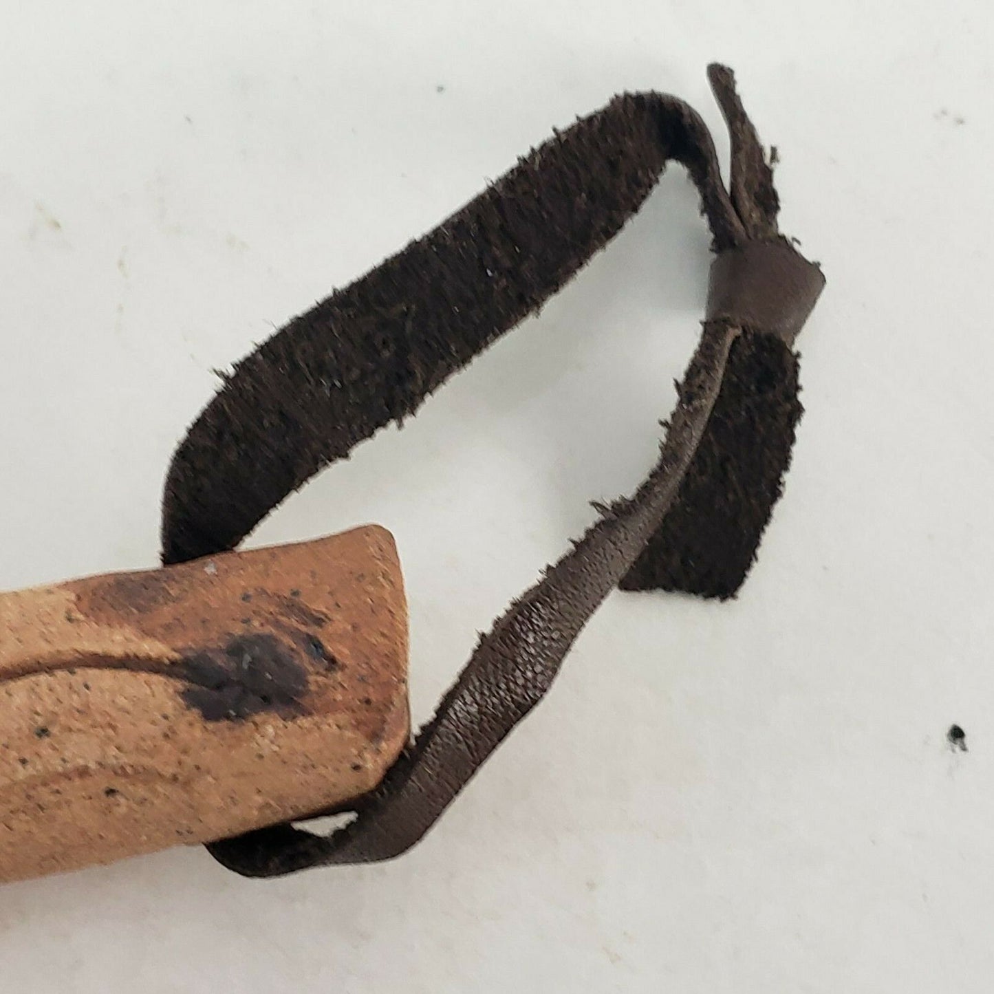 Ceramic Bell Shaped Candle Snuffer on a Ceramic Stick with Vinyl Ties 10" long