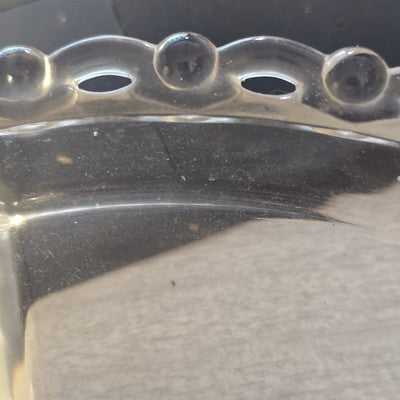 Condiment Dish Plate Divided Five Section Part Clear Glass Bubble Edge 11.25"