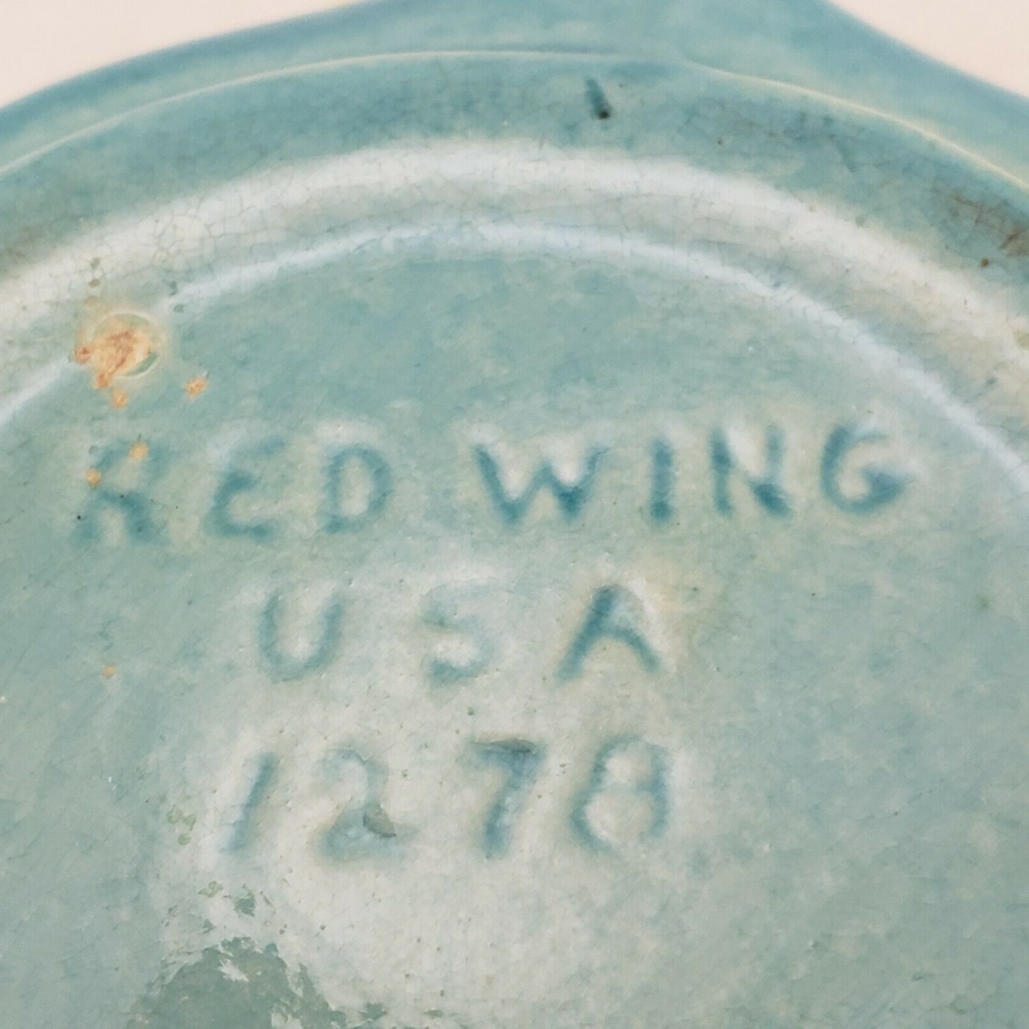 Red Wing Pottery USA Planter 1278 Aqua Turquoise Color Vintage Mid Century 4"x4"