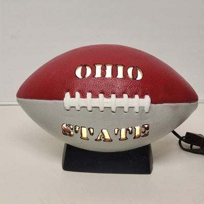 Ohio State Ceramic Football Lamp Nightlight Tested Works Vtg Fun Decor Design
