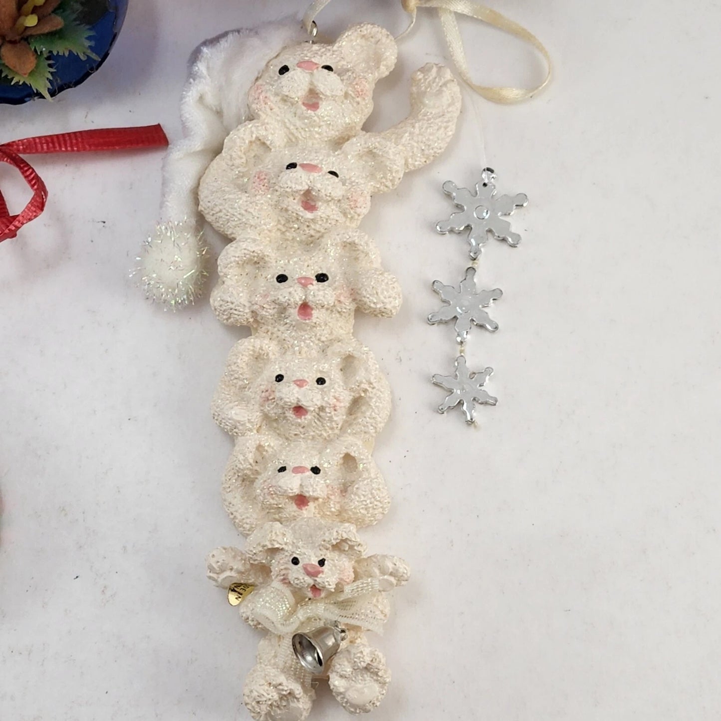 Christmas Holiday Ornament Lot 14 pcs + Tin Coal Mix Boyds Bear Rockwell Apples