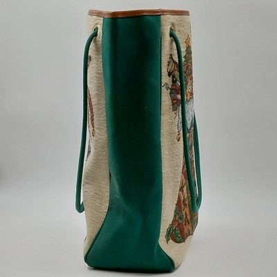 Heckathorn Christmas Stocking Tote Bag Lined w/ Zipper Pocket Shoulder