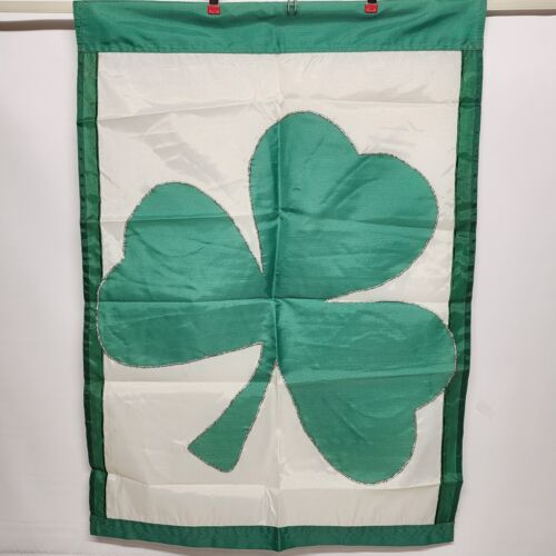 Shamrock for St Patrick's Day Decorative Heavy Nylon Yard Flag 39" x 27" Sewn