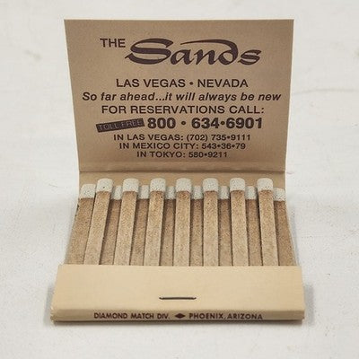 The Sands Hotel & Casino Matchbook Full Unstruck Diamond Match Las Vegas Nevada