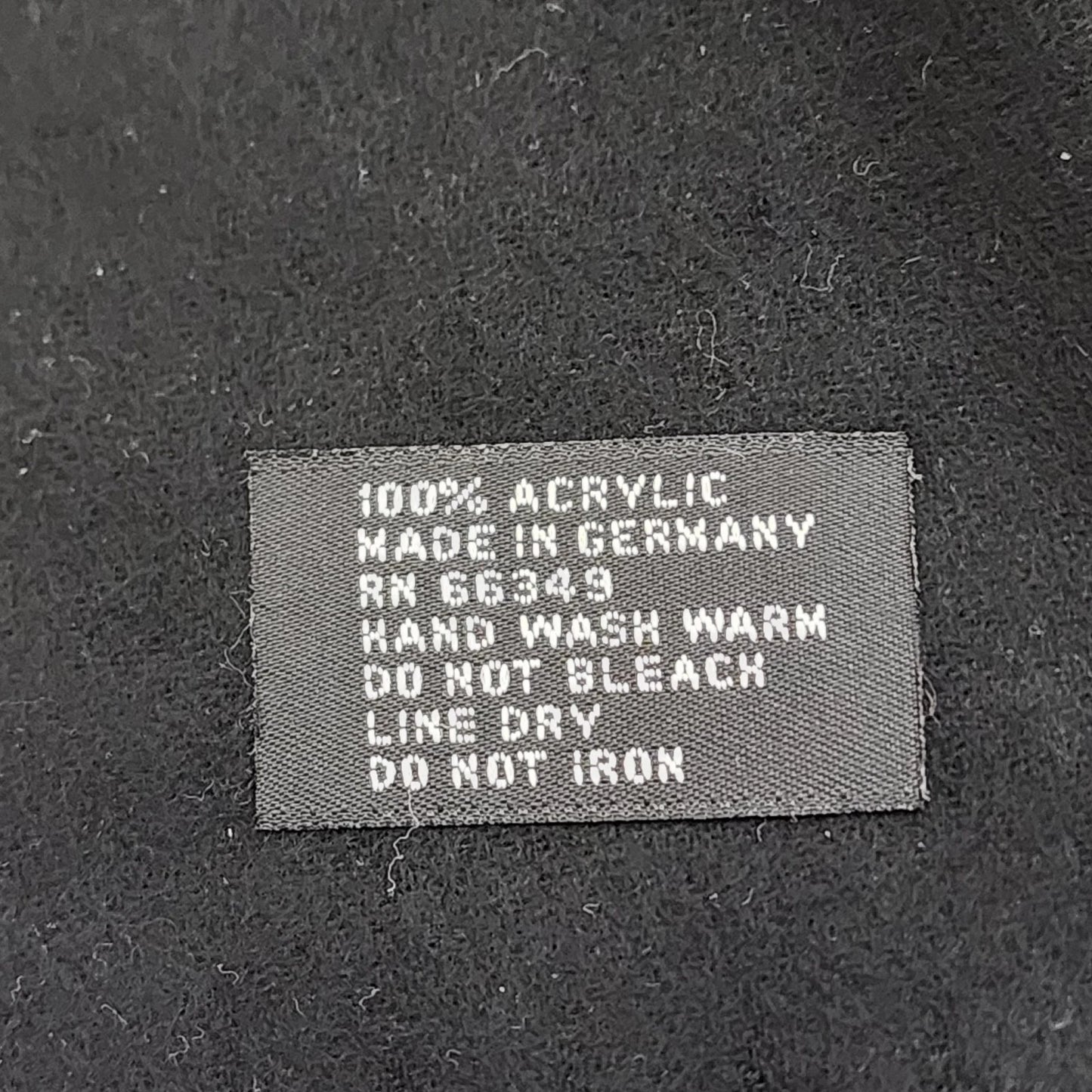 Men’s Black Dress Scarf Solid Soft Acrylic Winter Wrap 64" x 12" Made in Germany