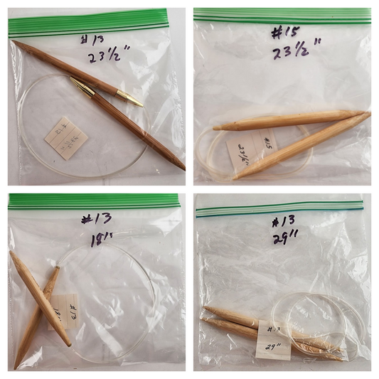 Circular Knitting Needle Bamboo Plastic Metal Size 8 - Size 15 Length 16" - 32"