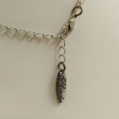 Plunder Gold Tone Chain w Orange Round Bead in Teardrop Shaped Pendant Necklace