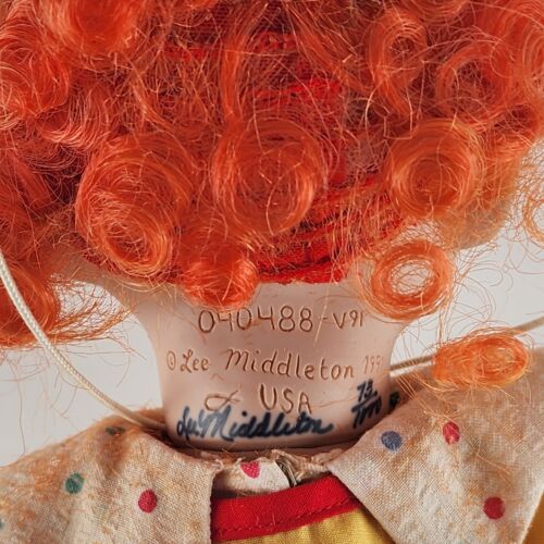 Lee Middleton Original Clown Doll 1991 Numbered 73/1000 Hard Vinyl Body 14" Vtg
