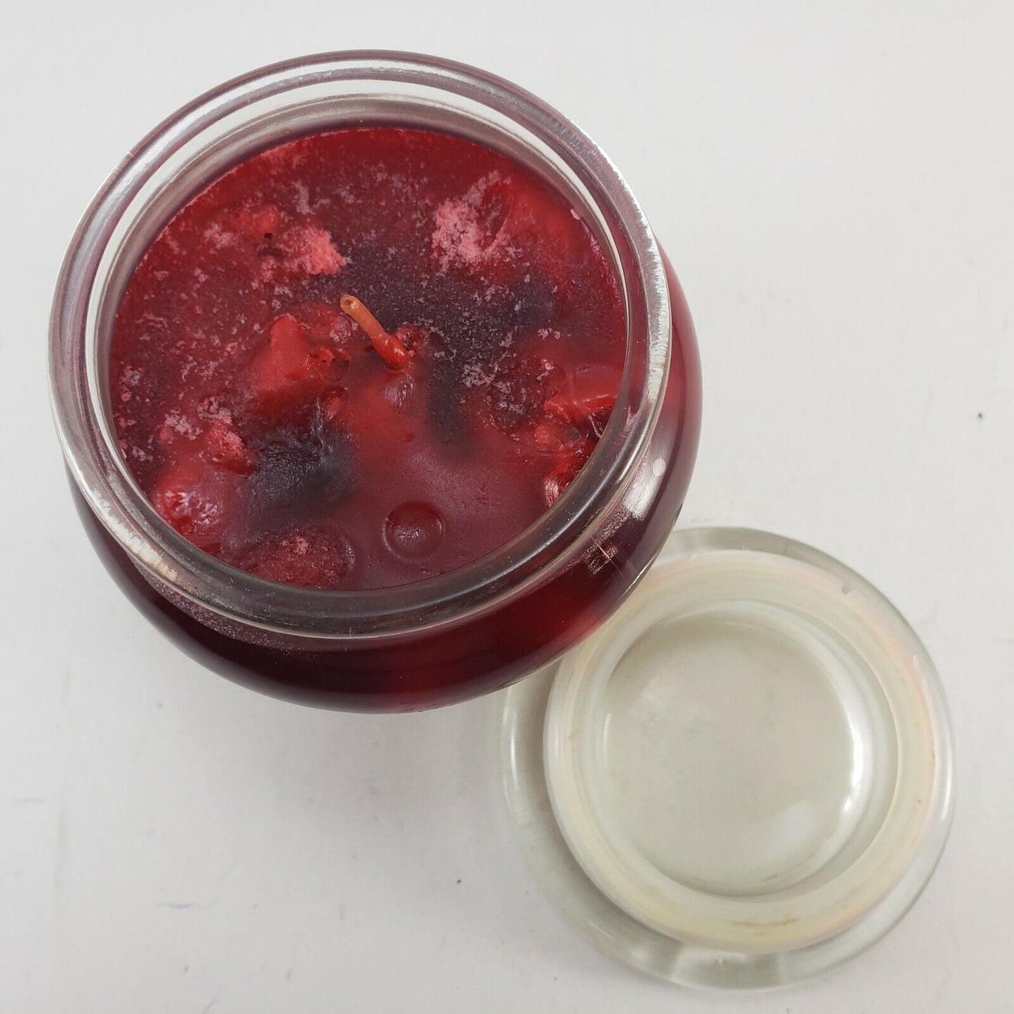 HCC Red Cinnamon Creme Gel Candle Glass Jar Star Inserts Scented