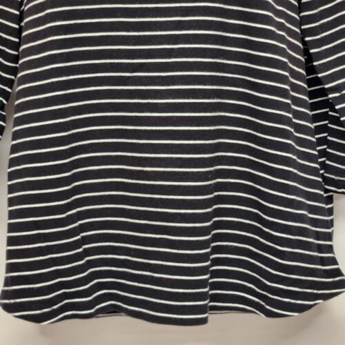 Studio Works Women Cotton Black and White Striped Half Sleeve Shirt Size XL