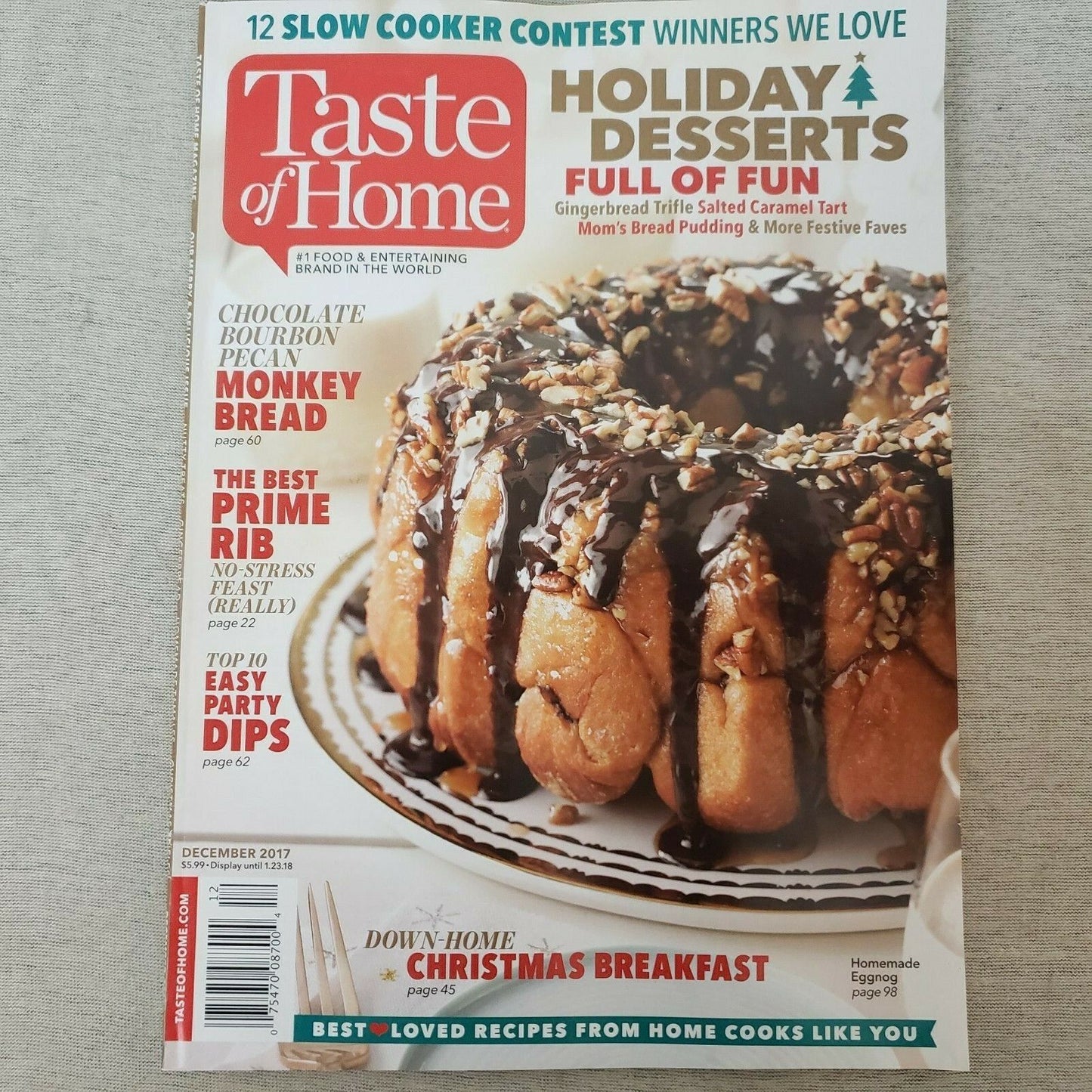 Taste Of Home Magazines Two 2017 Issues November & December Holiday & Deserts