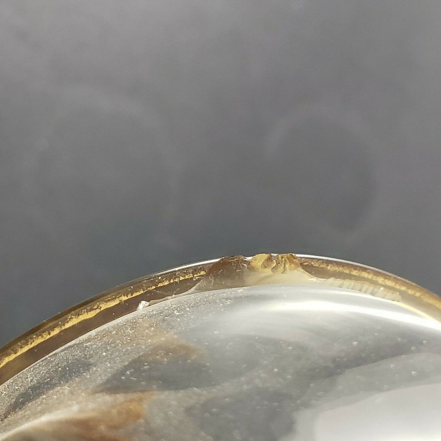 AS IS Arte Italica Glass Crystal Trumpet Vase Gold Encrusted Italy 10" CHIPPED