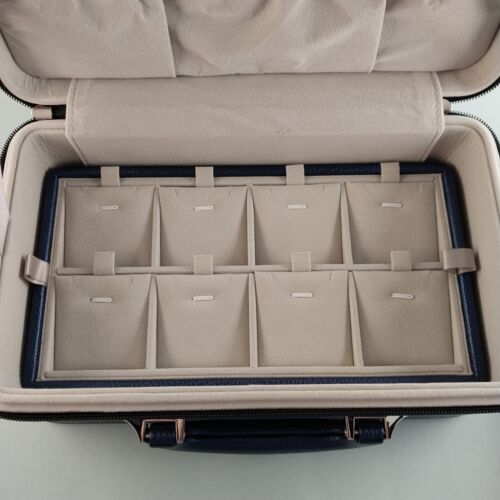 Jewelry Case Travel Handmade PU Leather Velvet 3 Layer Tray Organizer Display