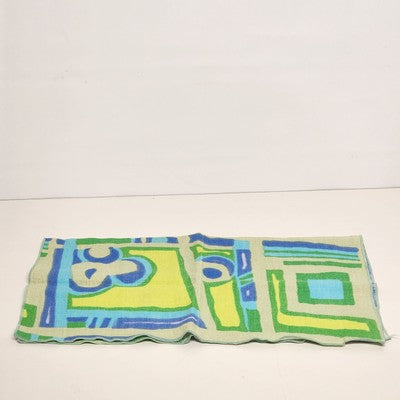 Set of 4 Dinner Napkins Cloth in Blue Green Abstract Geometric Pattern 16.5"long