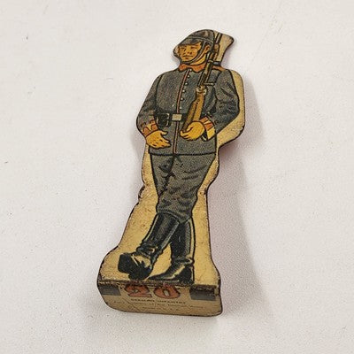 MARX German Foot Soldier Tin Litho Army Figure French Infantry Toy Prop No. 20