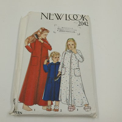 New Look 2042 Vintage Sewing Pattern 1980's Uncut Misses Children's Bathrobe