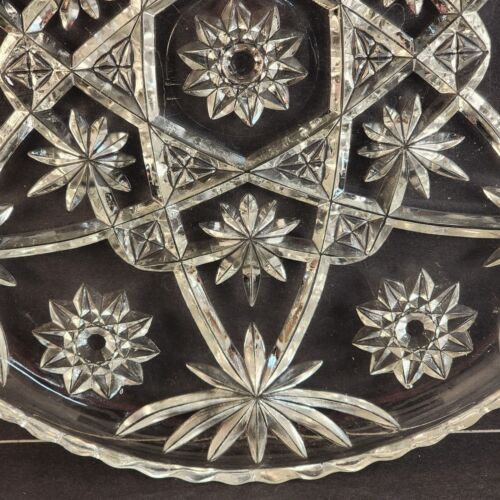 Anchor Hocking Star of David Clear Glass Large Platter 13½" Tray
