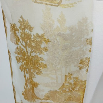 Yellow Gold Scarf Chiffon Monochromatic Design Forest Trees Rectangle 13" x 53"