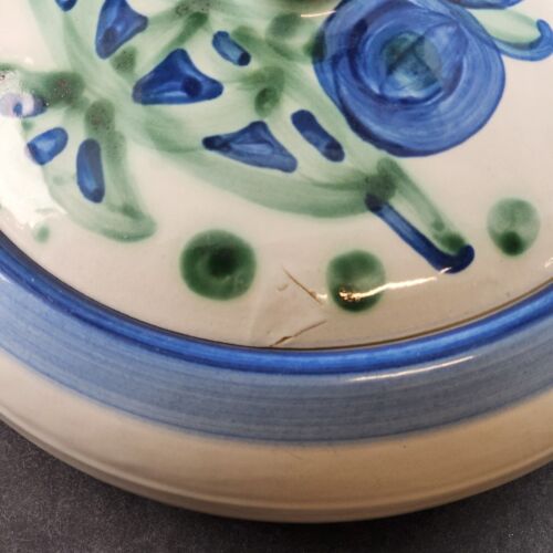 MA Hadley 2 Quart Shallow Covered Casserole Dish Bouquet Pattern 11.5"x4.5" Flaw