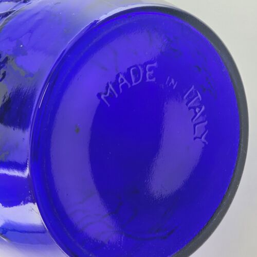 Rosenthal Netter Italian Cobalt Blue Large Round Mason Jar Farming Scene 10.5"