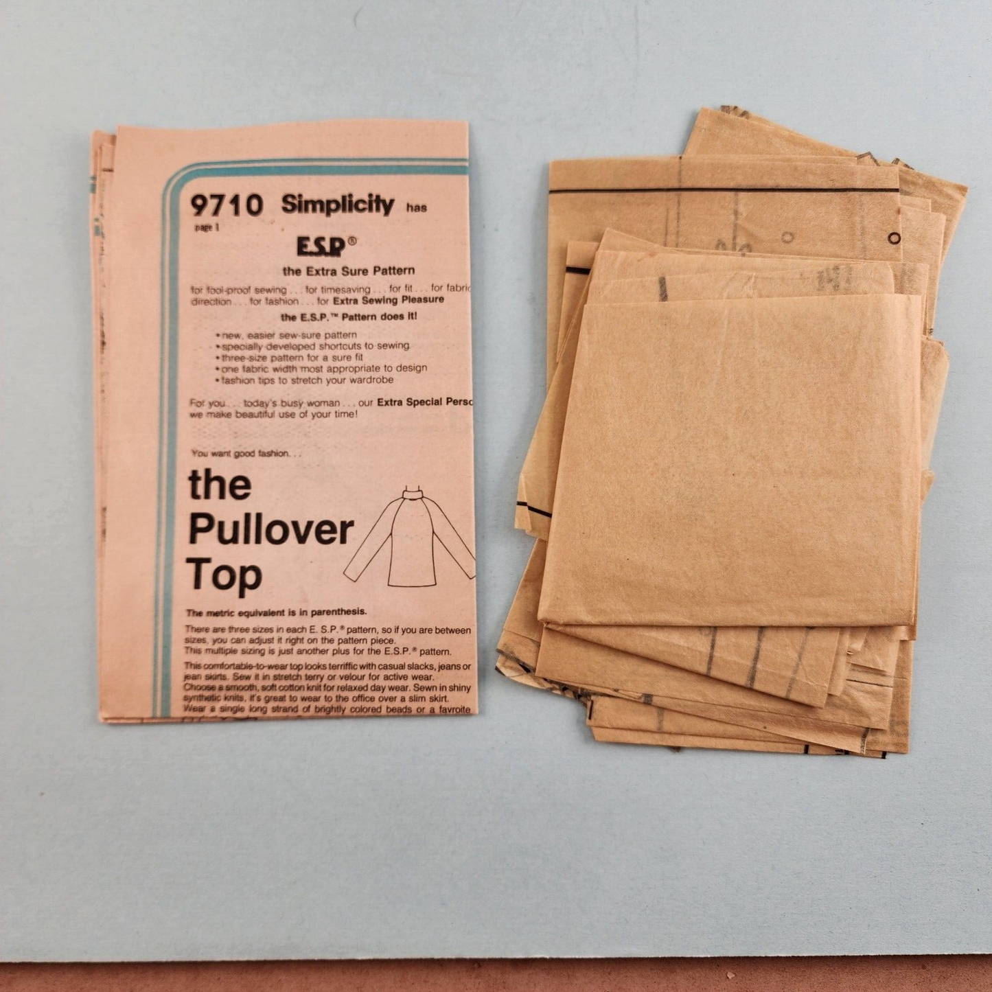 Simplicity ESP 9710 Vintage Sewing Pattern Misses Top Size R fits 14 16 or 18