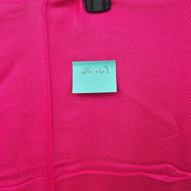 Pashmina Shawl Wrap Bright Pink Oversized Scarf 26x68" 70% Cashmere 30% Silk Vtg