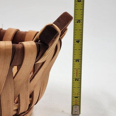 Oval Basket with Wooden Handles 12"x9" LaVeeda Hand Woven Rattan Wicker