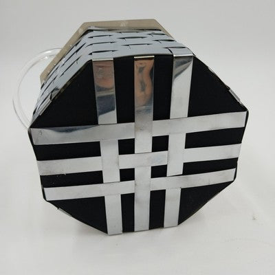 Dorset Rex Fifth Avenue Octagon Basket Weave Handbag Lucite Handle Vintage 1950s