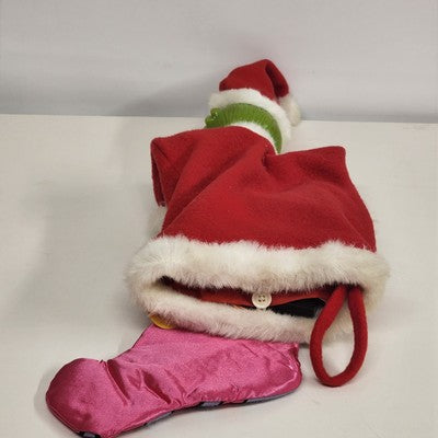 Dr Seuss Grinch Musical Pink Stocking Sock Puppet Vtg 2000
