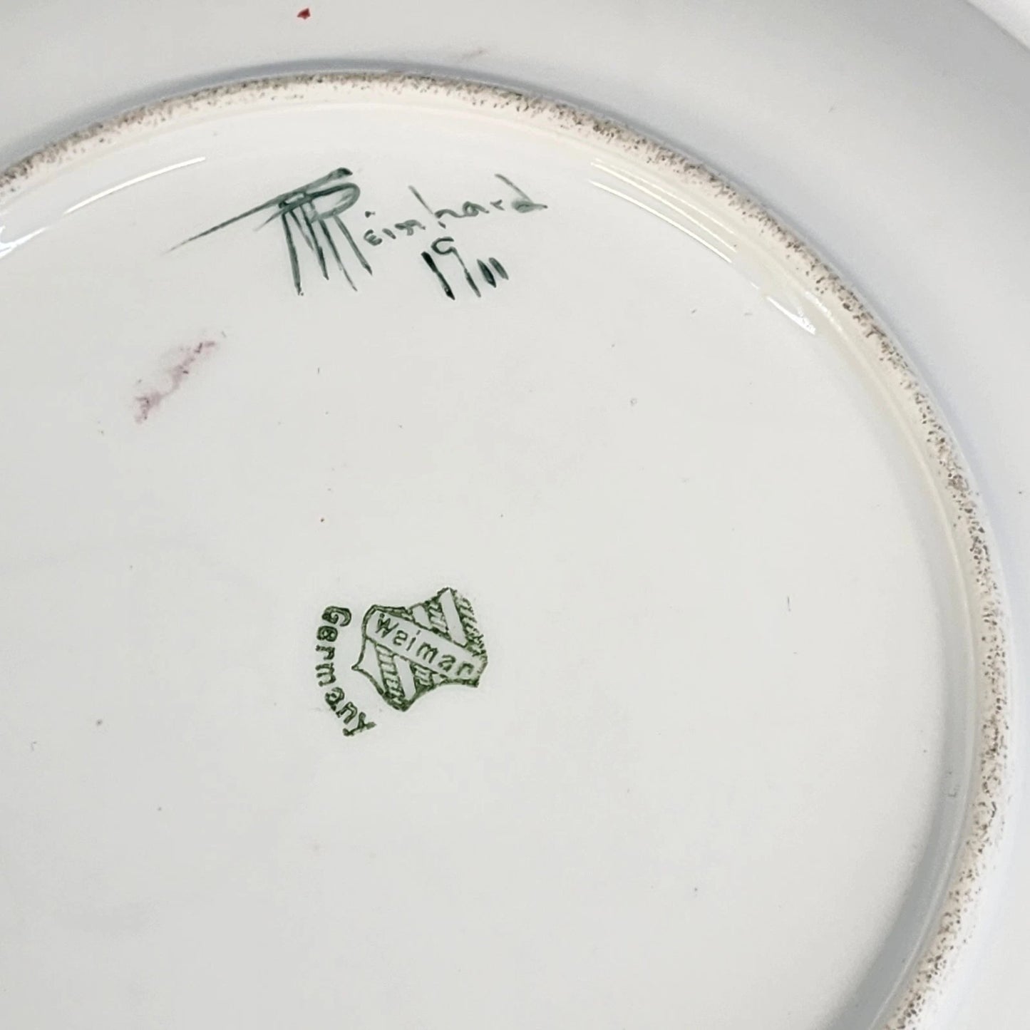 3 Weimar Porcelain Plates 7" Signed T Reinhard Fruit Motif Germany 1911 Antique