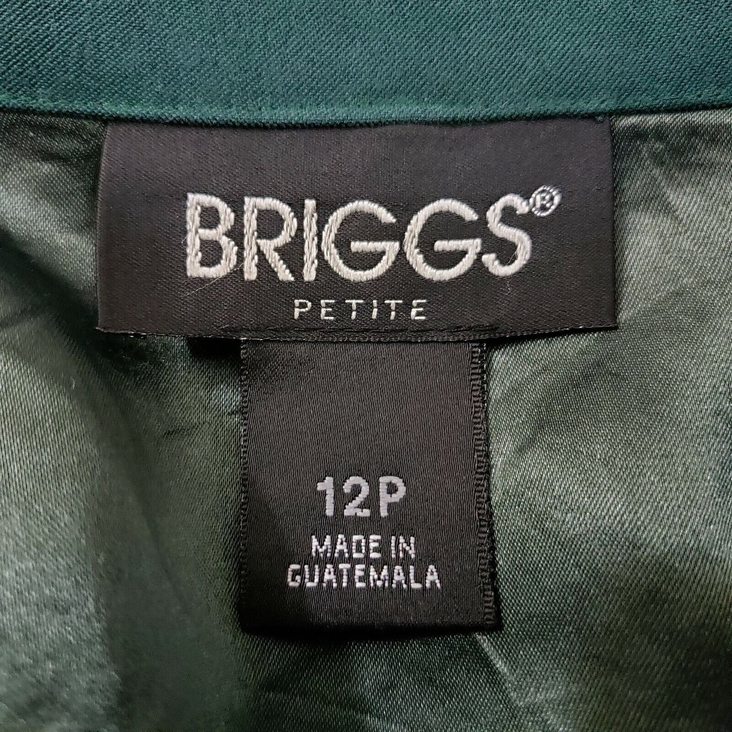 Briggs Womens 12-P Soft Green Polyester Button Up Blazer Jacket Shoulder Pads