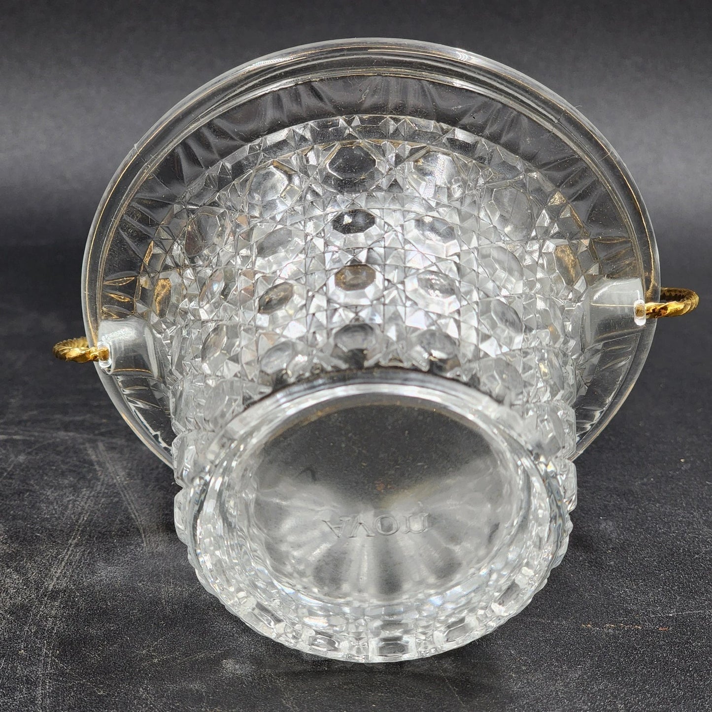 Avon Fostoria Glass Candlelight Basket Candle Holder Perfumed 1970's Vintage NIB