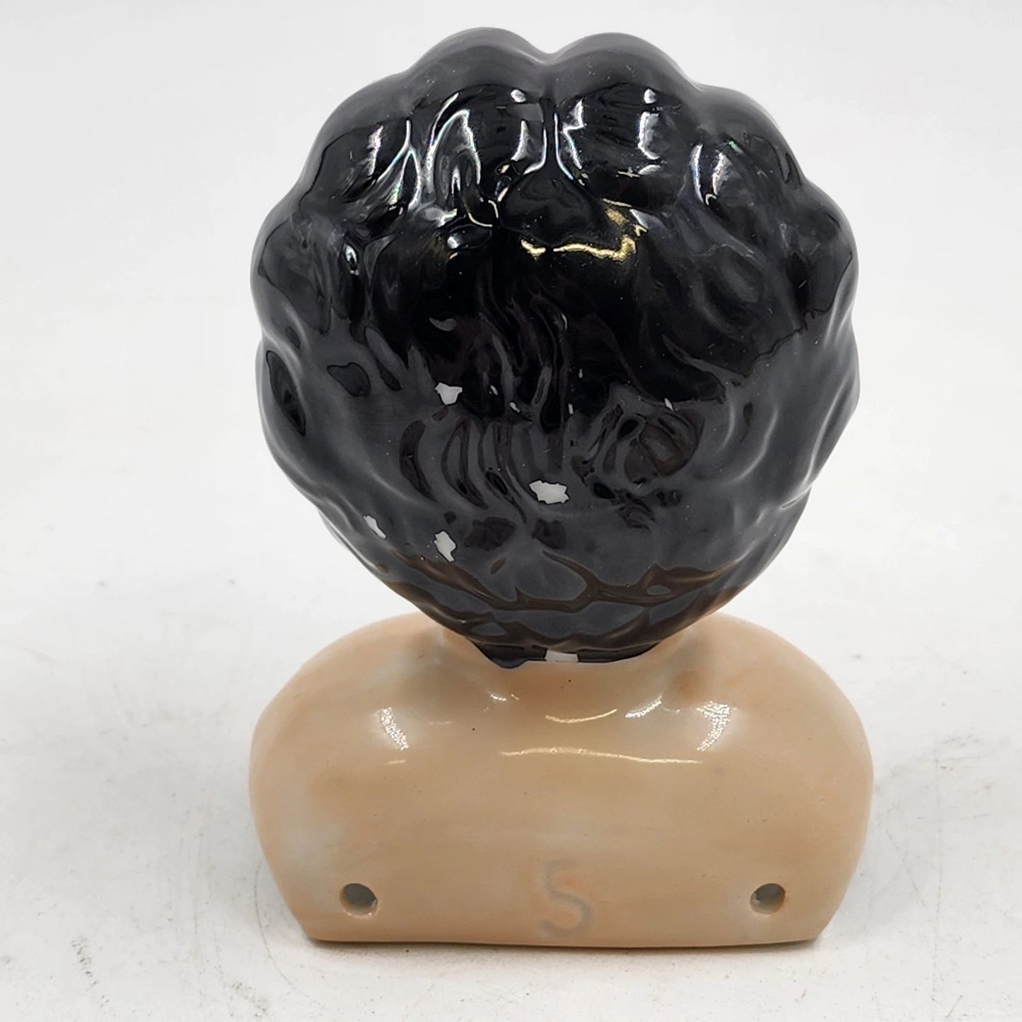 Porcelain Doll Making Parts 5 Piece Head Arms Legs Japan Black Curly Hair