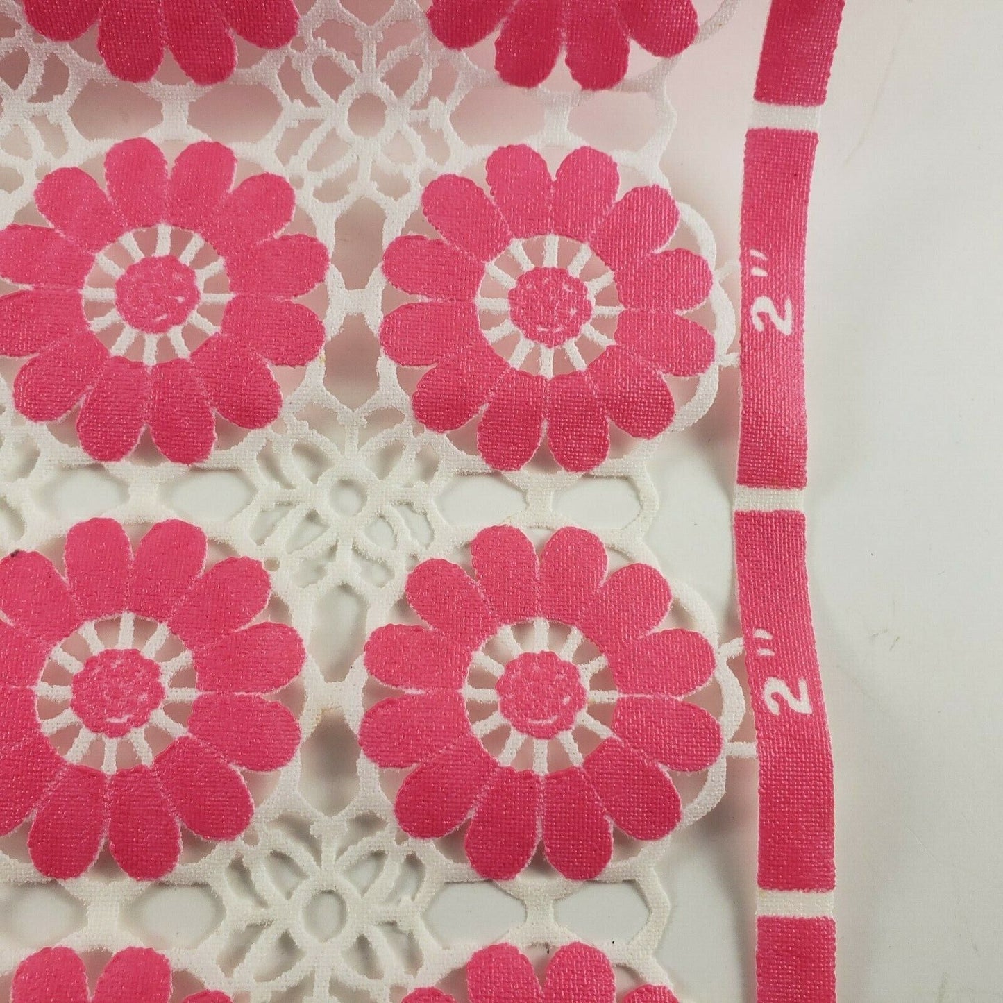 13 ft Roll Vintage Flower Power Pink Hippie Love Vinyl Shelf Liner Table Runner