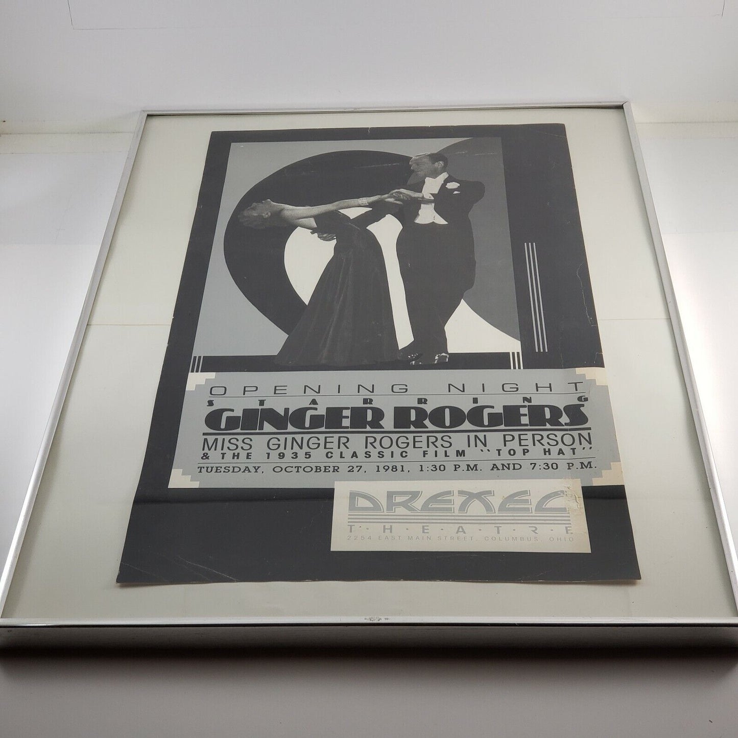 Ginger Rogers 1981 Vintage Framed Movie Poster In-Person Announcement
