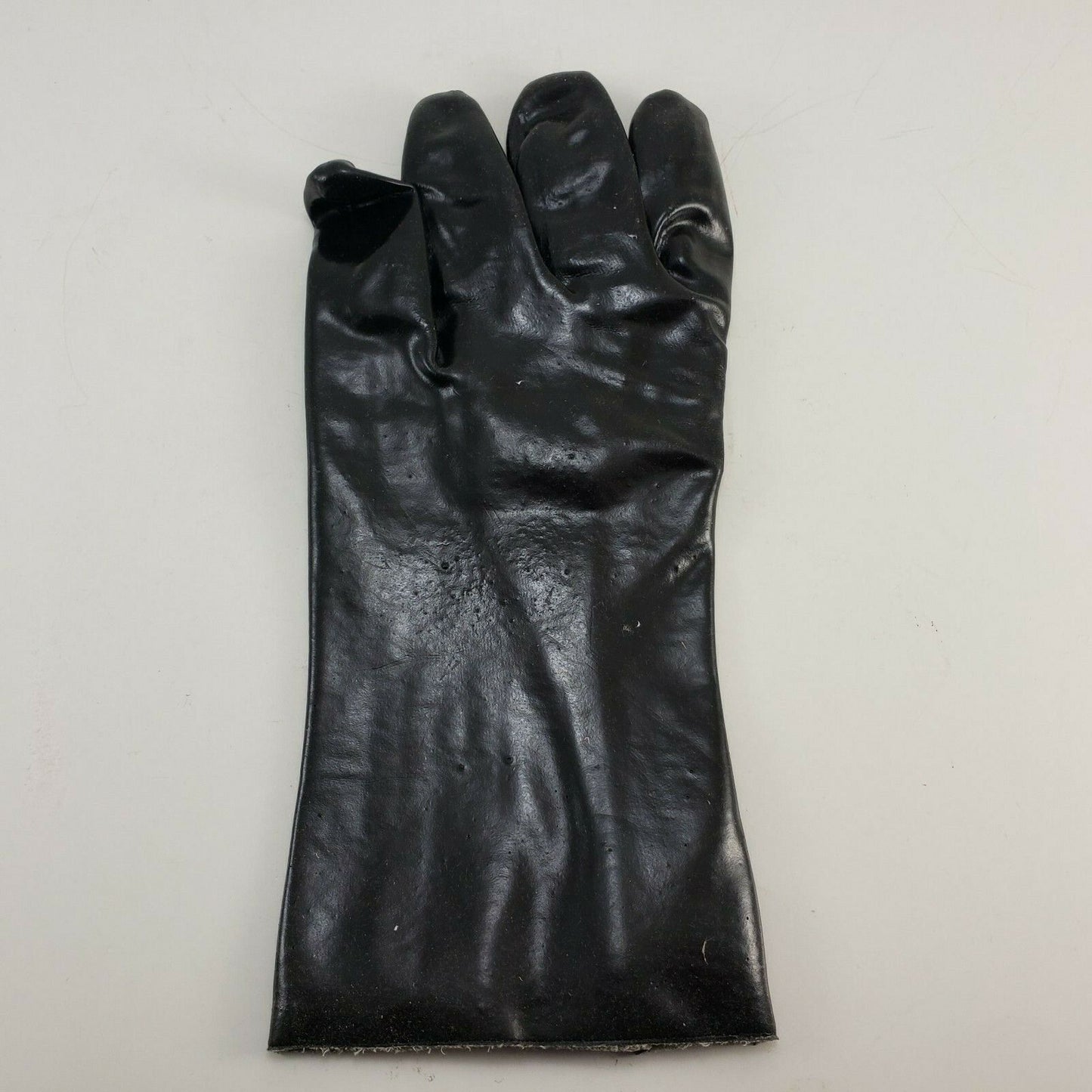PVC Gloves 12 Pr Chemical Resistant Outer Cotton Inner Gauntlet Black Large 12"